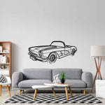 Corvette C1 1960 Angle Silhouette Metal Wall Art
