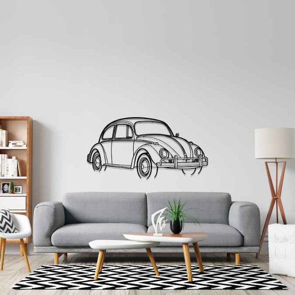 Beetle 1970 Angle Silhouette Metal Wall Art