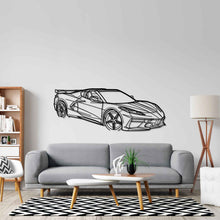 Corvette C8 HTC Angle Silhouette Metal Wall Art