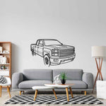 Silverado 1500 2015 Angle Silhouette Metal Wall Art