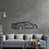 Corvette C8 Back Angle Silhouette Metal Wall Art