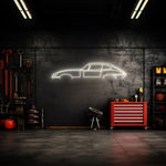 E Type Coupe Neon Silhouette