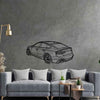 RS5 Sportback 2024 Back Angle Silhouette Metal Wall Art