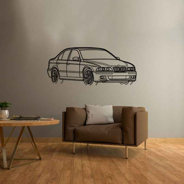 E39 M5 Angle Silhouette Metal Wall Art