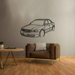 S4 Sedan 2001 Angle Silhouette Metal Wall Art