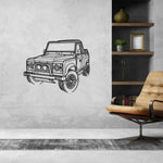Defender 90 Angle Silhouette Metal Wall Art