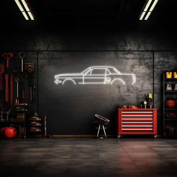 Mustang 1967 Coupe Neon Silhouette