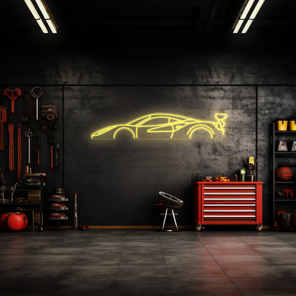 488 Race Neon Silhouette