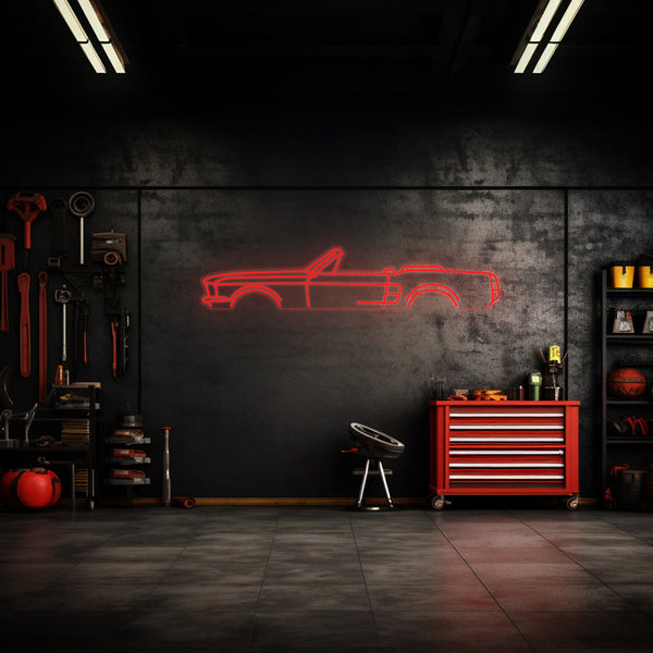 Mustang Cabrio 1967 Neon Silhouette