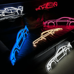 Huracan Spider Neon Silhouette