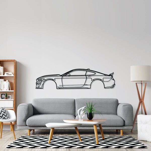 Mustang GT500 Detailed Silhouette Metal Wall Art