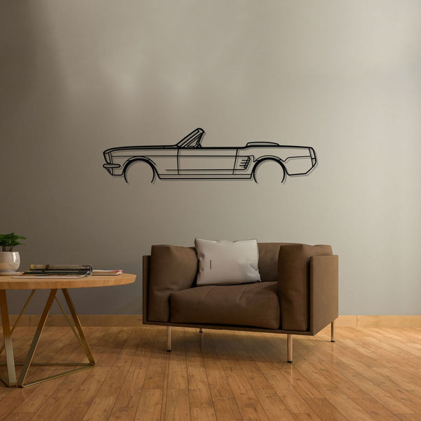 Mustang 1966 Convertible Detailed Silhouette Metal Wall Art