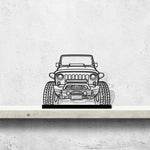 Wrangler Offroad Front Silhouette Metal Art Stand