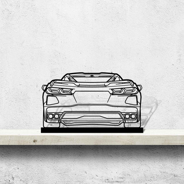 C8 Back Silhouette Metal Art Stand
