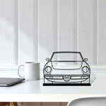 Alfa Spider Front Silhouette Metal Art Stand